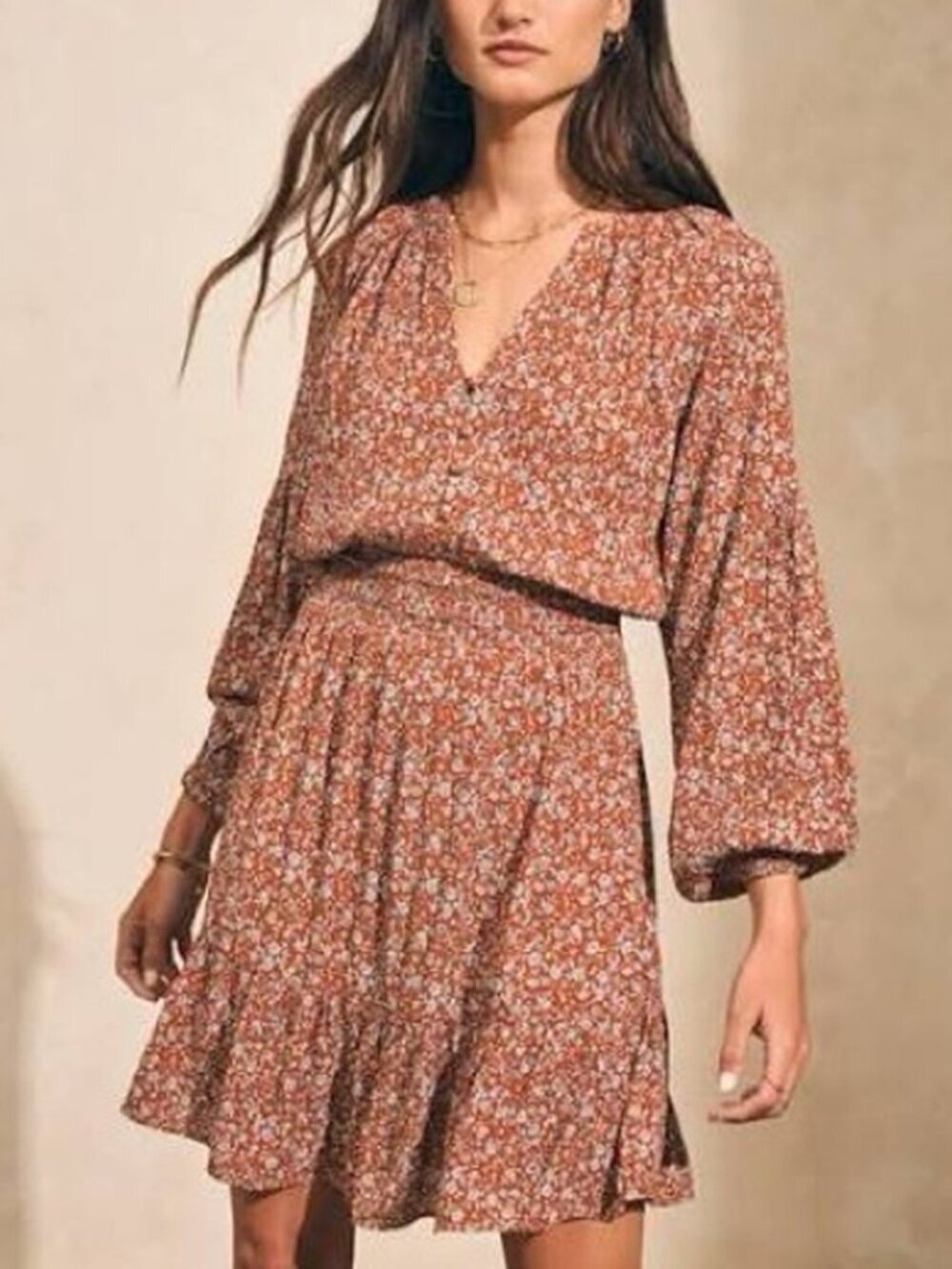 Faherty Montana Dress in Ennis Floral Smocked Boho Size M